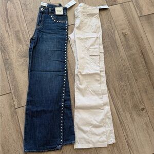 Abercrombie Kids Dark Blue and Light Beige Jeans Set